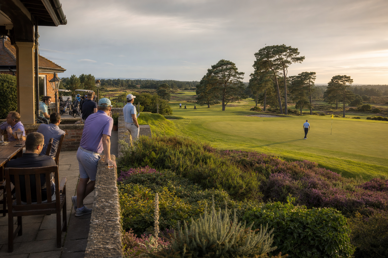 The clubhouse terrace overlooking the eighteenth green