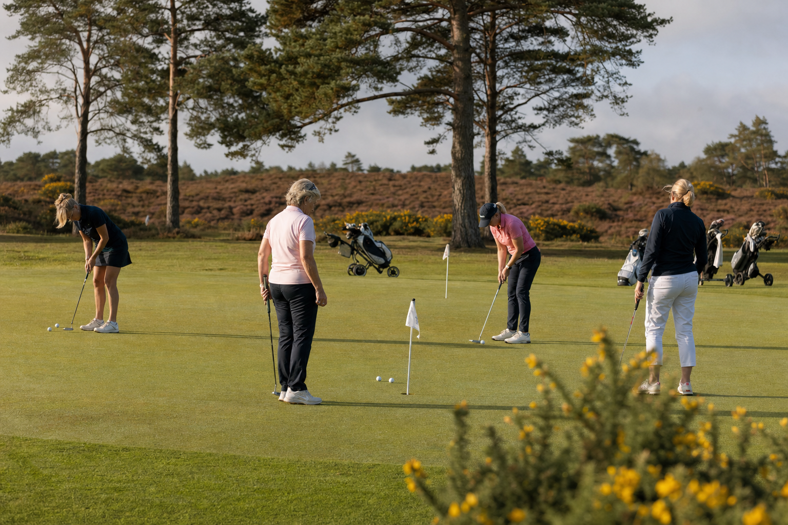The ladies' section on the practice green ahead of a Tuesday competition