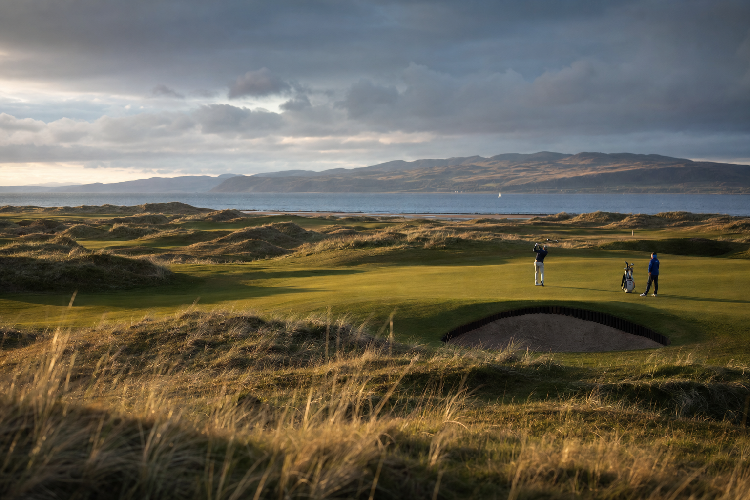 Late light across the Carrick Strand links toward the Firth of Clyde