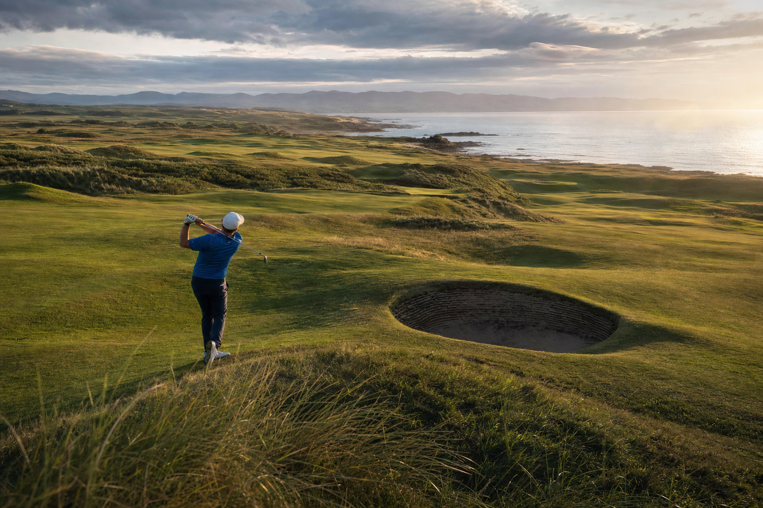 Late light over the Carrick Strand links and the Firth of Clyde